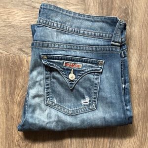 Hudson signature style distressed bootcut jeans